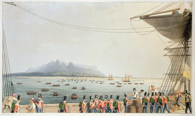 View from the Deck of the Upton Castle Transport, of the British Army Landing, 29th November 1810, from 